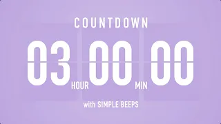 3 Hour Countdown Timer Flip Clock With Bell Alerts 