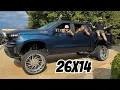 CHROME FTS lift kit and 26x14 wheels for this SILVERADO 1500