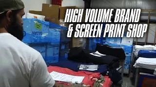 Behind The Scenes of Combat Iron Apparel - Touring a HUGE Screen Printing Shop Clothing Brand
