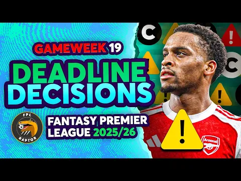 Video Thumbnail: 2 TRANSFERS CONFIRMED! ✅ | FPL GW19 FINAL THOUGHTS 🚨 | Fantasy Premier League Tips 2025/26