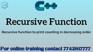 recursion in CPP in Hindi print decreasing count