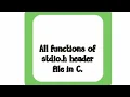 All function of stdio h header file in C