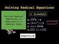 Algebra 2 Solving Radical Equations 4 Examples