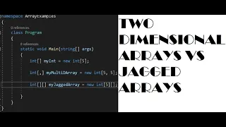 Two Dimensional Arrays vs Jagged Arrays