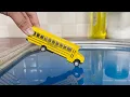 Tiny Bus Cars Driven By Hand Into The Water Diecast Models