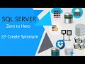Creating Synonym in SQLSERVER database