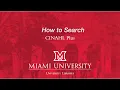 How to Search CINAHL Plus