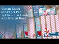 24 Christmas Cards with One 6x6 Paper Pad Bow and Arrough by Everett Rd