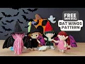 Free Bat Wings Sewing Pattern - Halloween Sewing Tutorial for Mini Dolls