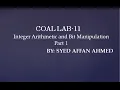 Lab 11 Integer Arithmetic and Bit Manipulation Part 1 COAL-106355