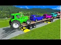 Download Lagu Flatbed Truck Mcqueen | Transportation with Truck - Pothole vs Car #61 - BeamNG.Drive