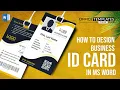 How to Create Company Employee ID Card Design in Word MS Word Tutorial