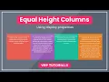Responsive Equal Height Columns Using Display CSS Properties CSS Tutorial