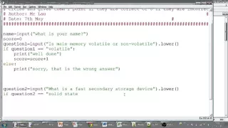 Python Tutorial 2 Boolean data if statement with or