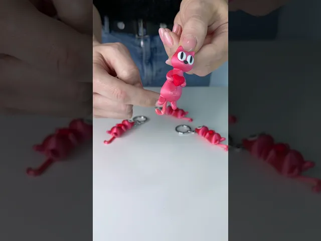 Cute Cat with Heart and Flexi Tail (Keychain & Earrings) video thumbnail
