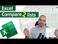 Compare 2 lists in Excel