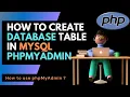 Creating Database Tables and inserting data using phpMyAdmin phpMyAdmin Tutorial