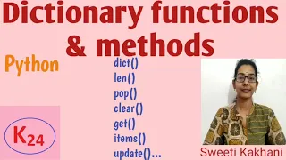 Dictionary functions methods in Python