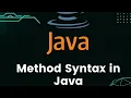 How to write Method Syntax in Java Java Basics 55 part 5 Java in Telugu