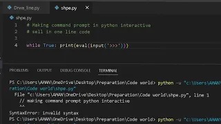 Python one line program to convert command prompt into Python interactive Shell
