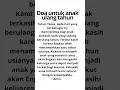 Download Lagu Doa Untuk Anak Sedang Ulang Tahun