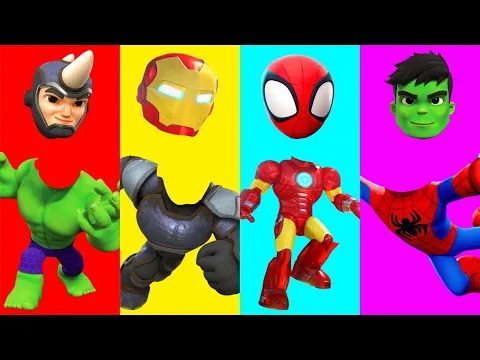 Download MP3 Wrong Heads Puzzles Spiderman - Juegos de Rompecabezas de Super Heroes - Videos For Kids