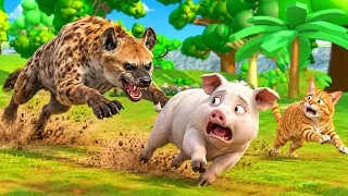 चतुर सूअर, बिल्ली और लकड़बग्घा 🐷🐱🦊 | The Clever Pig, Cat and Hyena | 3D Hindi Kahani | Panchatantra