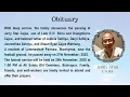 Obituary - Mr Jerry Star Cajee passed away