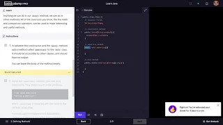 Learn Java - 3 2 OOP Java Methods Codecademy Walkthrough