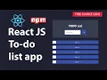 Create a Todo list app complete project in React JS using React JS Hooks