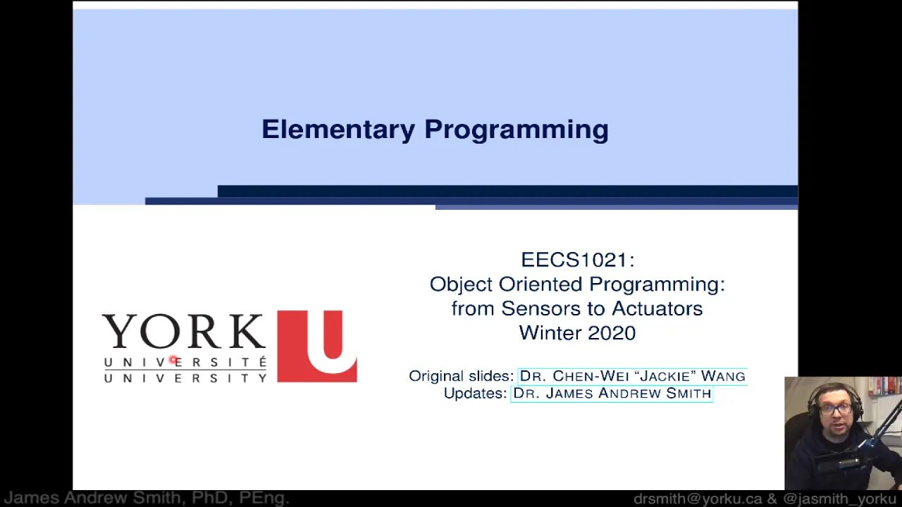 Class: Elementary Programming in Java -- General