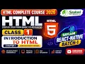HTML Complete Course 2026 Class 1 Introduction to HTML