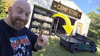 ORGANIZING THE TENTS AND CAMPING GEAR FOR EASY ACCESS WITH THE GOLF CART daily vlog 295