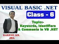 Keywords Identifier Comments in VB NET