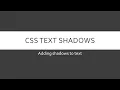 Text Shadows with CSS3