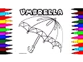 How To Draw and Color Kids Umbrella Coloring Pages l Girls Pretty Umbrella Coloring s For Kids
