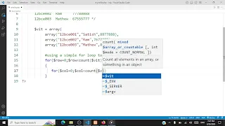 Arrays in PHP - Indexed Associative