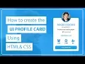 How to create the UI Profile Card Design using HTML and CSS - Profile Card Design
