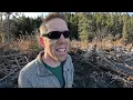 Bushcraft Shelter Camping Under Northern Lights (Best Campfire Meal Ever!)