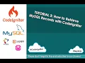 Codeigniter Tutorial 3 - How to Retrieve MySQL records with Codeigniter