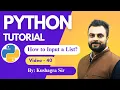 How to input a List in Python eval function by Kushagra Sharma