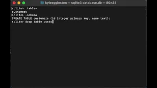 SQLite3 Drop Table