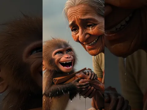 monkey help grand maa😱 #monkey #shorts #likeforlikes #trending