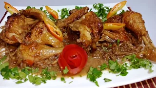 الفراخ بالبصل المكرمل الخطيير من مطبخي فاطمة أبو حاتي 