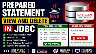JDBC Prepared Statement View and Delete Data in Java Select and Delete Query Example