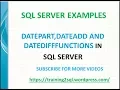 DATEPART DATEADD and DATEDIFF Funtions in SQL SERVER