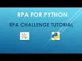 RPA for Python ------------------- RPA Challenge Tutorial