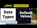 Java DATA TYPES Default Values JAVA Basic Programs Core Java Programs with Output