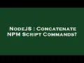 NodeJS Concatenate NPM Script Commands