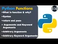 Python Functions what why Arbitrary argument Keyword Argument Session 13 CodingWithKarthik